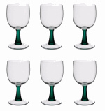 DARTINGTON CRYSTAL AURA 6 FOREST WIDE GOBLETS